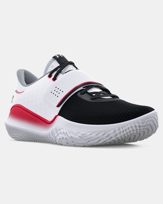 Unisex UA Flow FUTR X Basketball Shoes, White, pdpMainDesktop image number 6